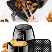 BUFFER® Airfryer Kare Model Pişirme Matı Kırmızı ve Kare Model Pişirme Matı Siyah 21,5cm - 2