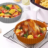 BUFFER® Siyah Silikon Fırın Ve Airfryer Yuvarlak Model 23 Cm Ve Vizon Pişirme Matı 20 Cm - 2
