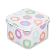 12 Adet Yuvarlak Desenli Kare Metal Kutu thumbnail 1