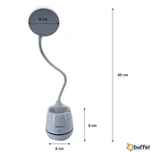 BUFFER®Kalemlikli Telefon Tutacaklı Şarjlı Dokunmatik 3 Mod Esnek Başlıklı Dimmerli LED Masa Lambası - 4