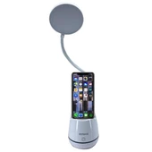 BUFFER®Kalemlikli Telefon Tutacaklı Şarjlı Dokunmatik 3 Mod Esnek Başlıklı Dimmerli LED Masa Lambası - 1