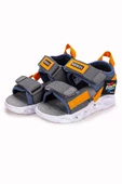 Kiko Kids 100 Işıklı Kız/Erkek Çocuk Cırtlı Sandalet Ayakkabı 100 Füme - 3
