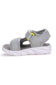 Kiko Kids 103 Işıklı Erkek Çocuk Cırtlı Sandalet Ayakkabı Açık Gri - 2