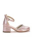 Kiko Kids Ressa Vakko Taşlı Kız Çocuk 5 Cm Topuklu Sandalet Abiye Ayakkabı Pudra - 4