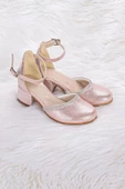 Kiko Kids Ressa Vakko Taşlı Kız Çocuk 5 Cm Topuklu Sandalet Abiye Ayakkabı Pudra - 3