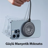 Polham 1 Metre 15W Qİ Masaüstü Standlı Manyetik Magsafe İphone 12,13,14 Serisi Kablosuz Şarj Aleti - 4