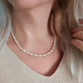 Vaoov 925 Ayar Gümüş Sedef ve Hematit Taşlı Kolye thumbnail 3