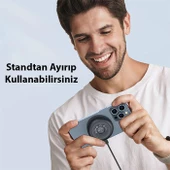 Polham 1 MT 15W Torpido Üstü Araç İçi Telefon Tutucu Magsafe İphone 12,13,14 Serisi Kablosuz Şarj Aleti - 3