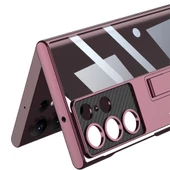 Samsung Galaxy S23 Ultra Kılıf Kamera Korumalı Şeffaf Sarrmaz Standlı Kapak Lego - 6