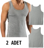 2 ADET ERKEK 100 PAMUK ASKILI KLASİK ATLET - 2