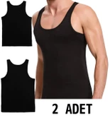 2 ADET ERKEK 100 PAMUK ASKILI KLASİK ATLET - 3