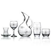 Decocia Pudgy 61 Parça  12 Kişilik  Bardak Çeyiz Seti Ördek Karaflı Mira Desenli thumbnail 1