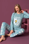 Nisanca Mevsimlik Uzun Kollu %100 Pamuk Kadın Pijama Takımı- Desenli Kadın Pijama - 2