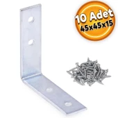 Mobilya Eşya Dolap Duvara Sabitleme Köşebent Bağlantı Aparatı L Demiri Gönye 45x45x15 Mm (10 ADET) - 1
