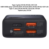 Baseus Super Şarj Ultra Mini 30W 10000mAh Powerbank  VOOC Edition Destekli Akım Korumalı 10000 Powerbank - 4