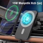 Polham 15W Ultra Güçlü Manyetik Magsafe Uyumlu İphone 12,13,14 Serisi Araç İçi Telefon Tutucu - 4