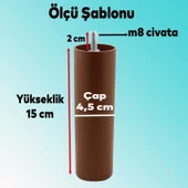 Aspen 6'lı Set Mobilya Tv Ünitesi Çekyat Koltuk Kanepe Baza Destek Ayağı Ayakları 15 Cm Kahverengi - 4