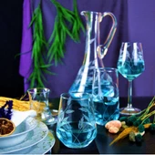 Decocia Kazaan 61 Parça  12 Kişilik  Bardak Çeyiz Seti Dik Karaflı Sürgün Desenli thumbnail 2