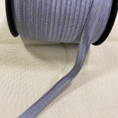 Hayal Sepeti Katlama Biye lastik - Gri parlak  eni 1,5cm Çamaşır Lastiği 5METRE thumbnail 1