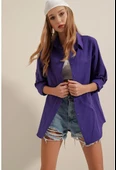 Kadın Oversize Gömlek Violet - 1