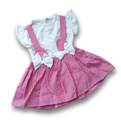 Jolbaby Pötikareli Bluzlu Kız Bebek Bayramlık Elbise - 1