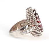 925 Ayar Gümüş Damla Garnet Taşlı Anturaj Yüzük thumbnail 3
