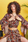İspanyol Kol Crop Bluz - 4