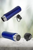 Pipetli Çift Katmanlı Hem Sıcak Hem Soğuk Muhafazalı Termos Sportif Emzikli Matara Suluk 500 ML - 4