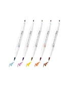 Zebra Mildliner Fırça Uçlu Fosforlu Kalem 5li WFT8 5CRC Model 3 - 2