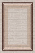 Çerçeve Desenli Pamuk Taban Dijital Baskılı Halı  KAHVE 200X290 - 2