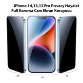 Polham Gizlilik Özellikli İphone 13,13 Pro,İphone 14 Uym Privacy Ful Kaplama Kırılmaz Ekran Koruyucu - 2