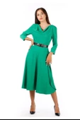 Modatalika Kadın Kemerli Midi Boy Elbise thumbnail 6