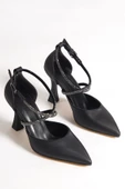 Kalice Siyah Taşlı Stiletto Abiye Topuklu Ayakkabı - 4