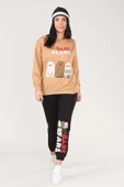 Kadın We Bare Bears Baskılı Eşofman Takımı Camel - 1