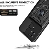 KNY Xiaomi Redmi Note 9 Pro Kılıf Ultra Korumalı Yüzüklü Manyetik Sürgülü Vega Kapak Siyah - 4