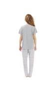 YENİ İNCİ ANNE KIZ 2 ADET VİSKON EKOSE PİJAMA TAKIM 1900-372 - 4