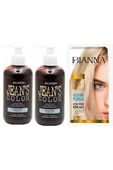 Jeans Color Saç Boyası Koyu Kızıl 250 ml 2 Adet ve Bianna Saç Açıcı - 1