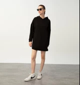 Nors Frig Kapüşonlu Tunik Sweatshirt Siyah - 1