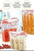 BUFFER® Kilitli Kapaklı Contalı Hava,Su Sıvı Geçirmez 2,4 Litre Erzak Saklama Kabı-SA590 - 6