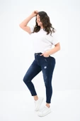 Kadın Büyük Beden Lacivert Jean Pantolon 6177-23 - 2