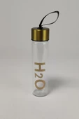 H2o Metal Kapaklı Cam Matara Altın 450 Ml C1-1-18 - 1
