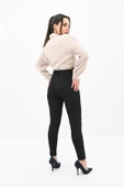 Kadın Yüksek Bel Siyah Jean Pantolon 6187-23 - 3