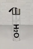 Digithome H2O Metal Kapaklı Borosilikat İnce Cam Matara 400 ml C1-1-18 - 1