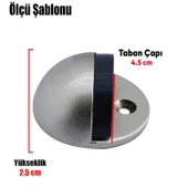 Yarımay Kapı Stoperi Tamponu Vidalı Metal Kapı Stopu Durdurucu Tutucu Saten (5 ADET) thumbnail 2
