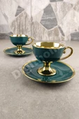 Digithome Porselen 2 Kişilik Yaldızlı Kahve Fincan Takımı Yeşil - İST-63 C320.049 thumbnail 5