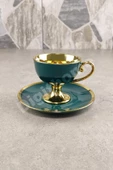 Digithome Porselen 2 Kişilik Yaldızlı Kahve Fincan Takımı Yeşil - İST-63 C320.049 thumbnail 6