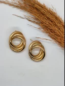 Gold Renk 3'lü Sarmal Küpe - 2