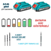 Total Çift Akülü Darbeli Matkap 20V Lithium- lon - 4