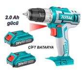 Total Çift Akülü Darbeli Matkap 20V Lithium- lon - 3
