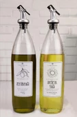 Digithome Lombardino Vetro 2'li Zeytinyağı ve Sıvıyağ Şişesi Yağdanlık 1000 Ml SH-003 - 4